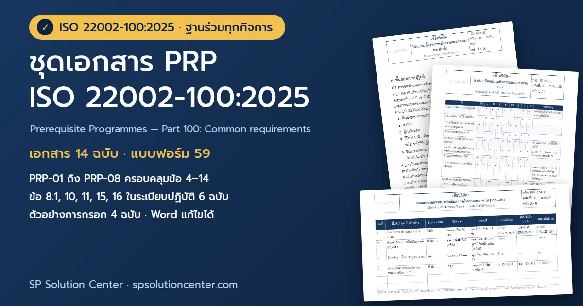 ปกชุดเอกสาร PRP ISO 22002-100:2025